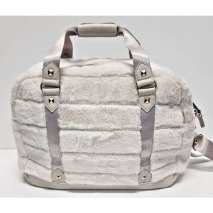 Cynthia Rowley Duffle Ivory Cream Fur Adjustable Removable Crossbody Strap